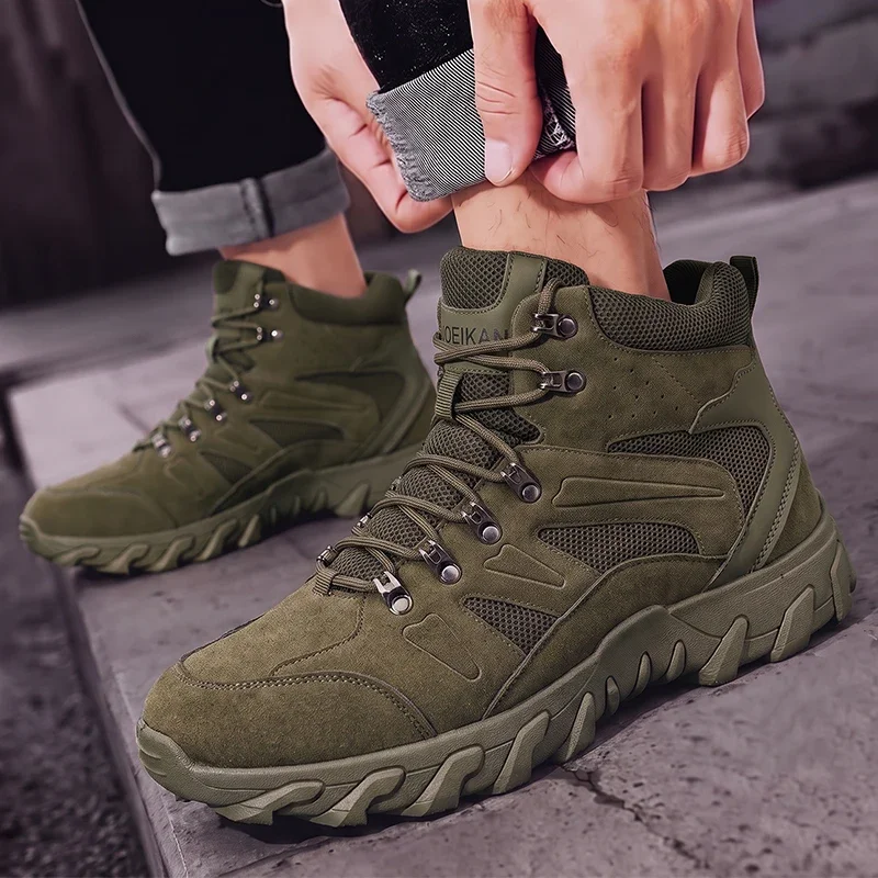 Damen High-Top wasserdichte Stiefel mit breiter Zehenbox, rutschfester, dicker Sohle, Schnürung, lässige, modische Trekkingstiefel für den täglichen Gebrauch – Detail 8