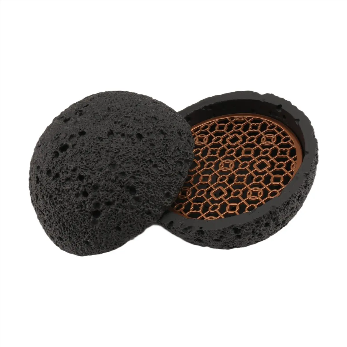 【ABFS】Bowl,Molecular Cuisine Creativity Imitate the Round Smoke Cup Black Tableware on the Ball Plate