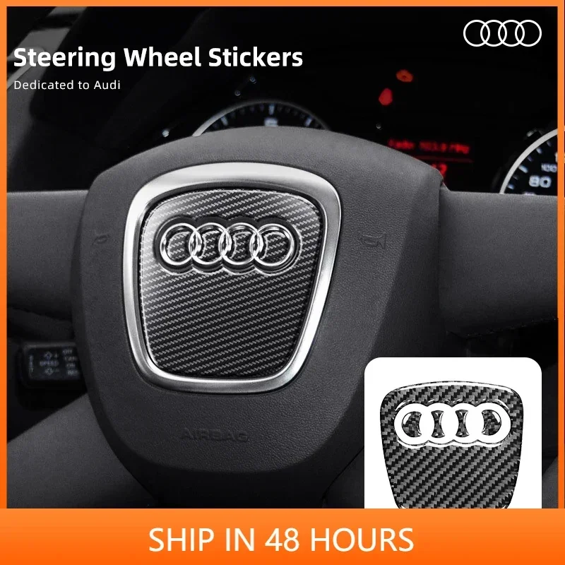 

For Audi A4 B7 B6 A3 8P A5 A6 C6 Q5 Q7 Car Steering Wheel Ring Sticker Carbon Fiber Cover Interior Auto Accessories Car styling