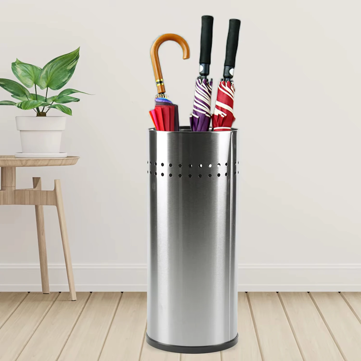 Stainless Steel Umbrella Holder for Walking Canes - Umbrella Stand Container Bucket