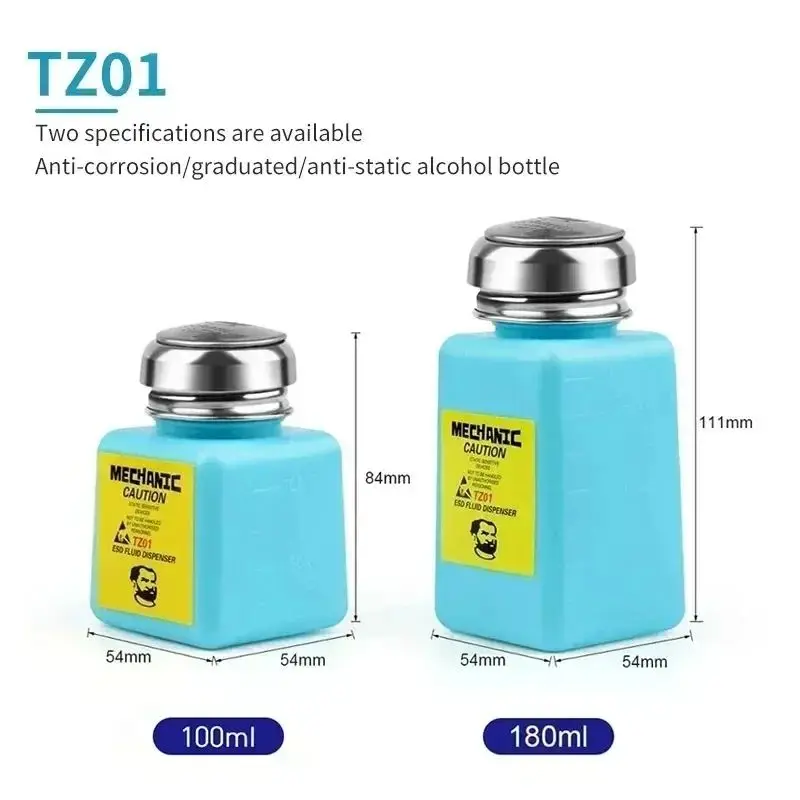 MECHANIC Plastics Glass Alcohol Bottles Liquid Storage 100ml 150ml 180ml Corrosion Resistance for Liquid Portable Storage Tool