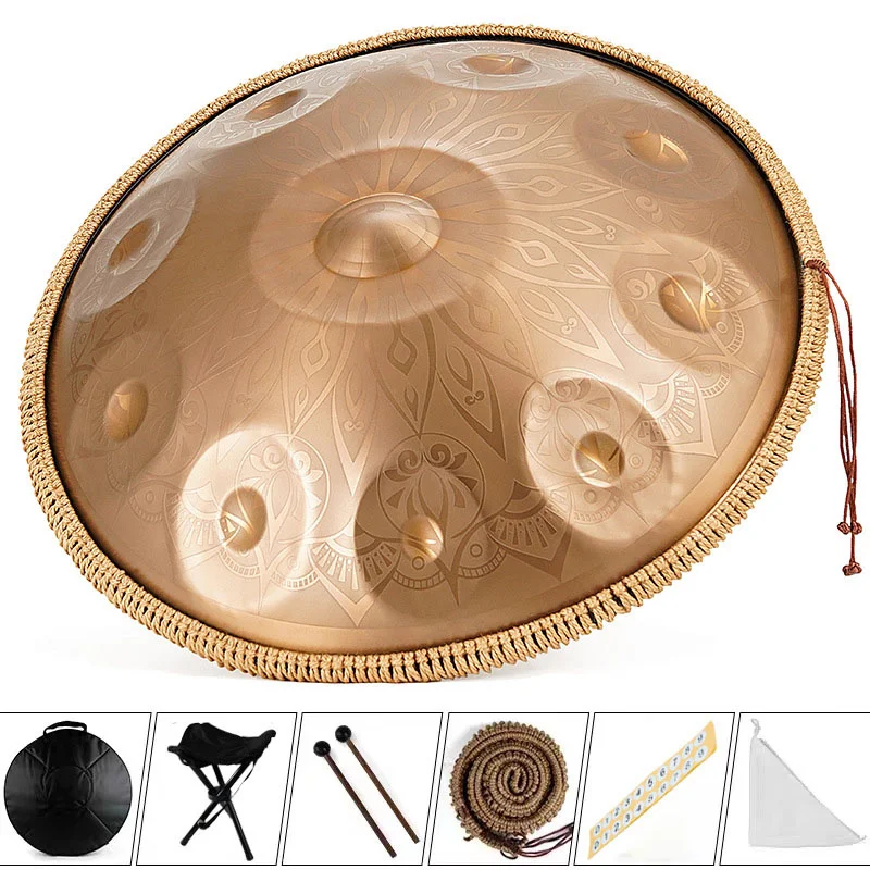 High-end Custom Handpan Drum with 440Hz/432Hz Tuning Featuring Ethereal Drumming Performance