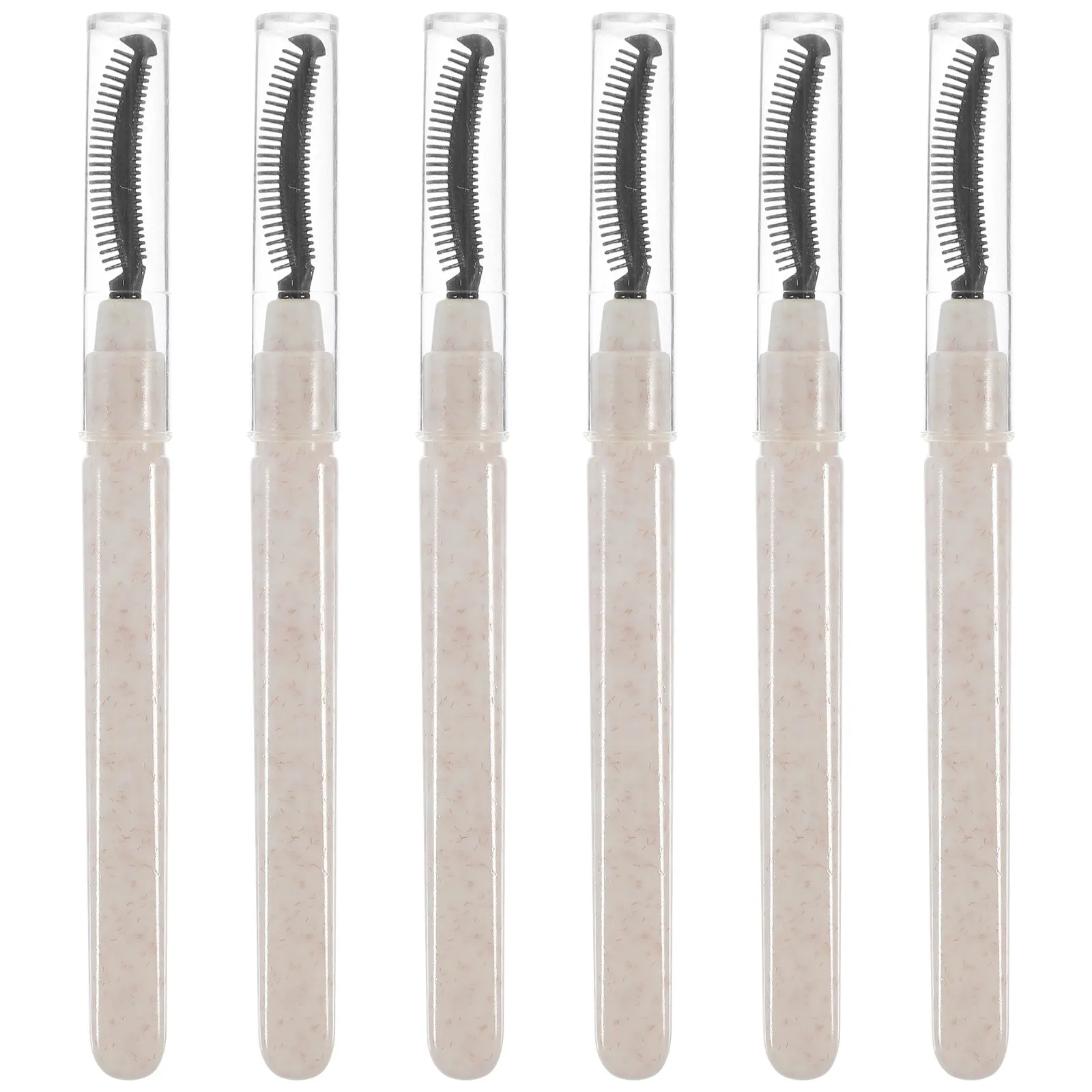 6 個のまつげブラシマイクロラッシュシリコーンマスカラワンド再利用可能なまつげセパレーター軽量コンパクトメイクアップツール眉毛用