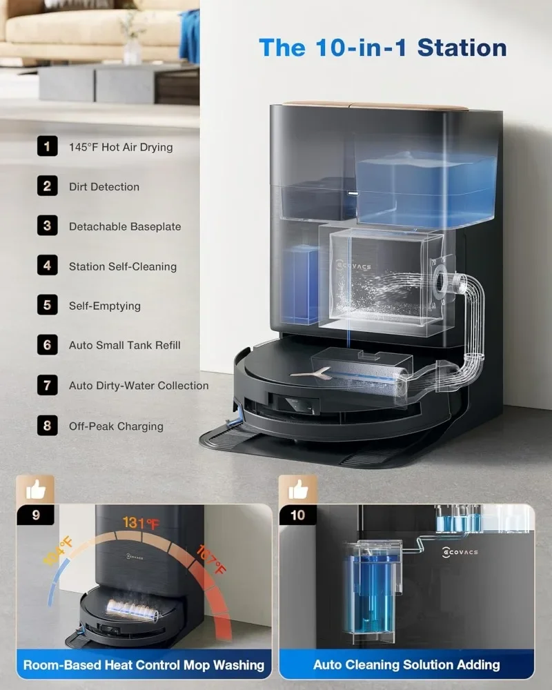 

2025 Новый оригинальный робот-пылесос Ecovacs Deebot X9/X9PRO 16000pa, китайская версия, приложение поддерживает английский язык