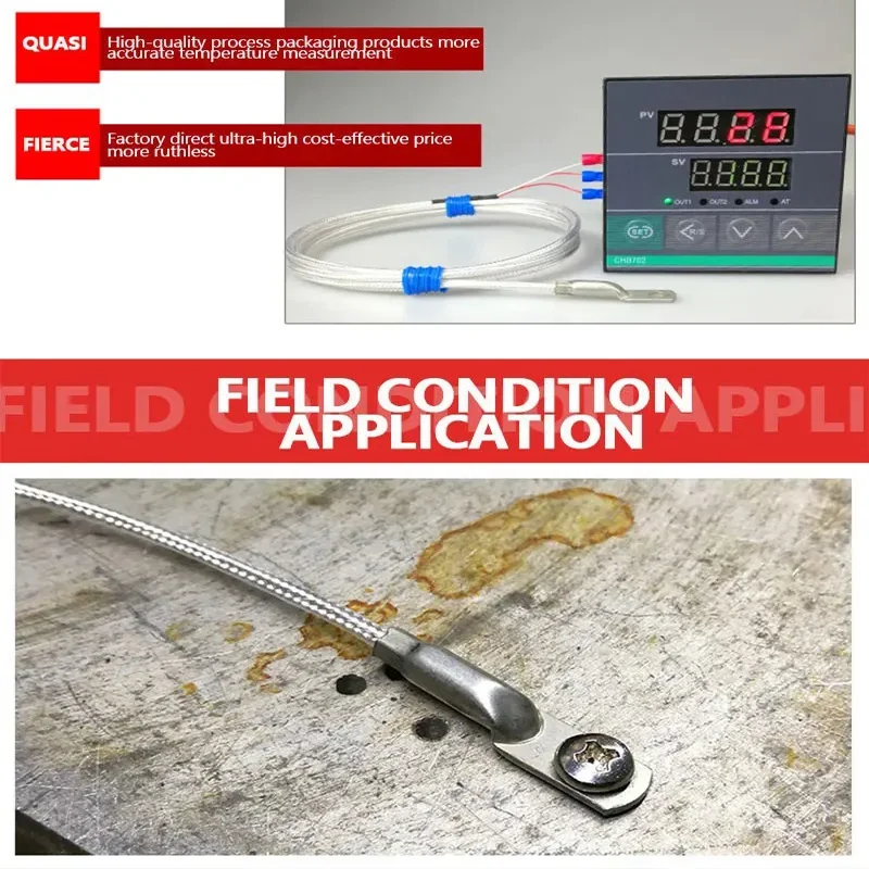 防水 Pt100 表面実装温度センサー 工業用白金サーミスタプローブ 熱電対ガスケット付属