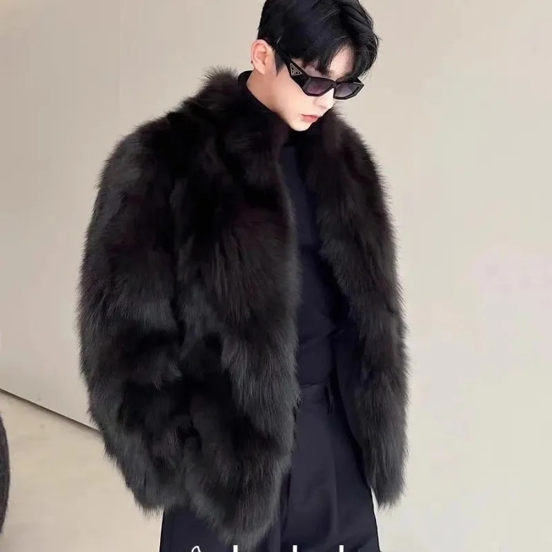 Men's Autumn/Winter Top Coat Faux Fur Eco-friendly Thickened Comfortable Loose Casual Design Fashion Advanced Niche Versatile
