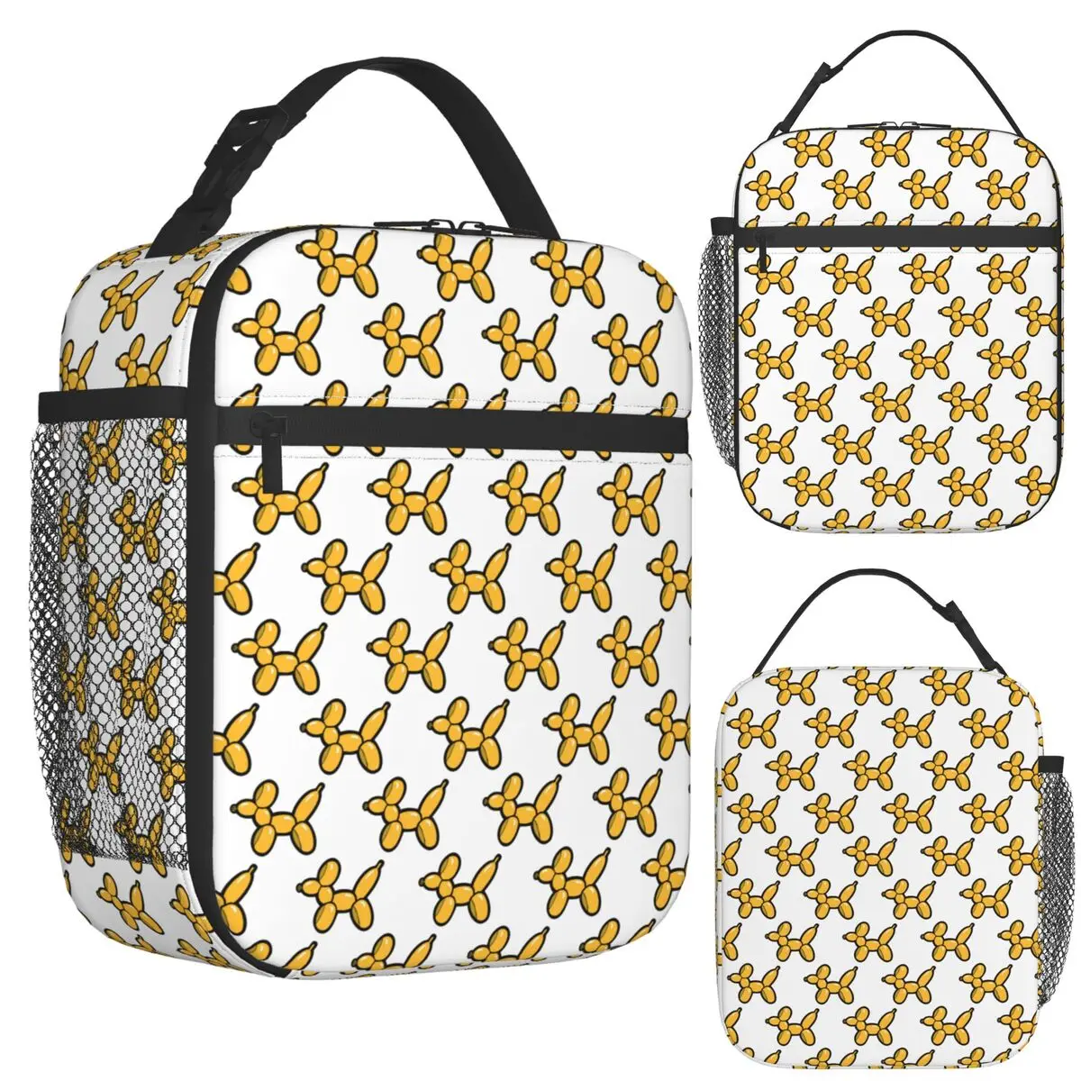 

Balloon Animal Dogs Pattern In Red Insulated Lunch Bag for Women Bento Storage Food Boxes Portable Cooler Thermal Lunch Box Tote