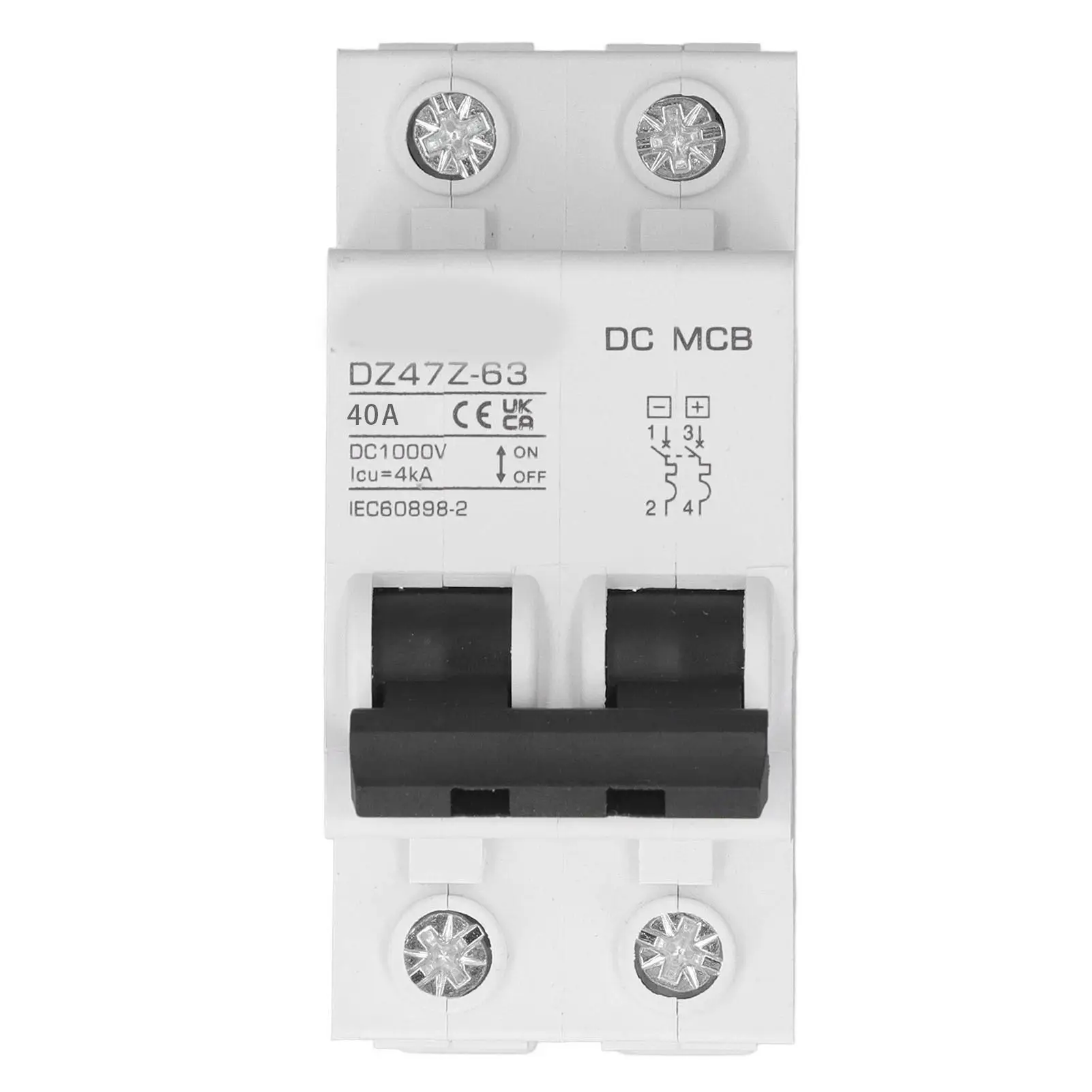 2P 1000V DC Circuit Breaker - 6-63A Overload Protection, Magnetic System for PV Solar Systems