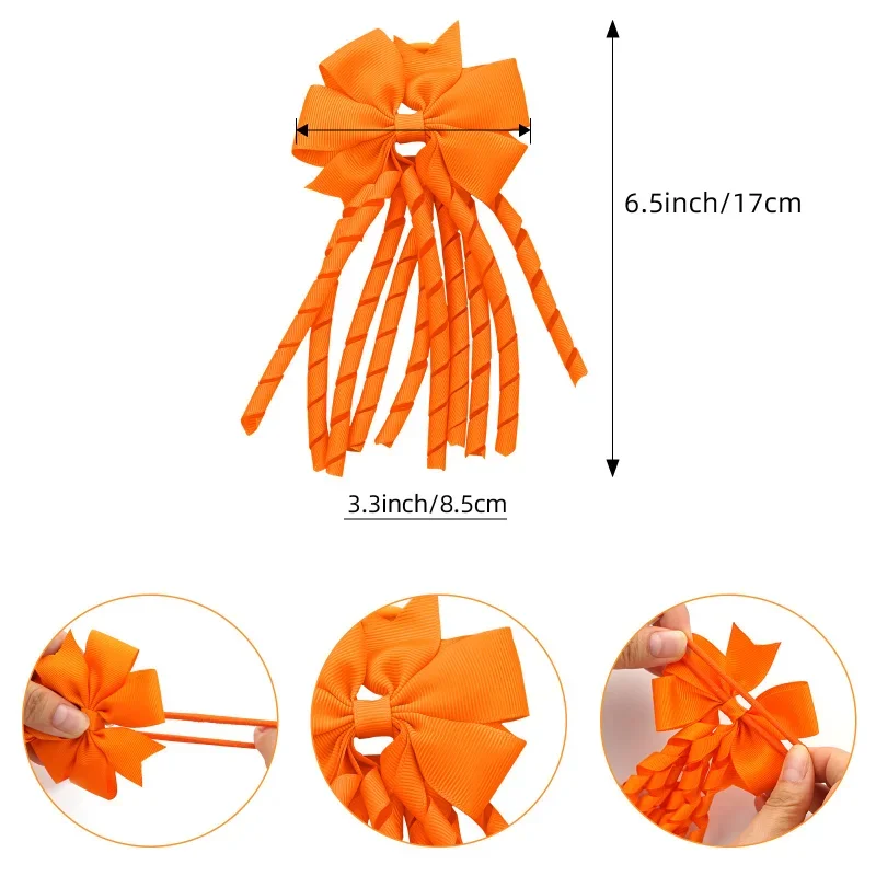 Baby Girl Hair Bows - Ribbon Curly Ponytail Holders, Elastic Bowknot Hair Accessories
