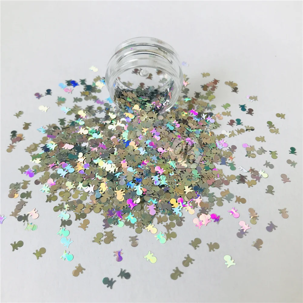 PrettyG 1 Box Skeleton Glitter Shape Halloween Nail Glitter Holographic Glitter Flakes For Nail Art Decorations Accessories