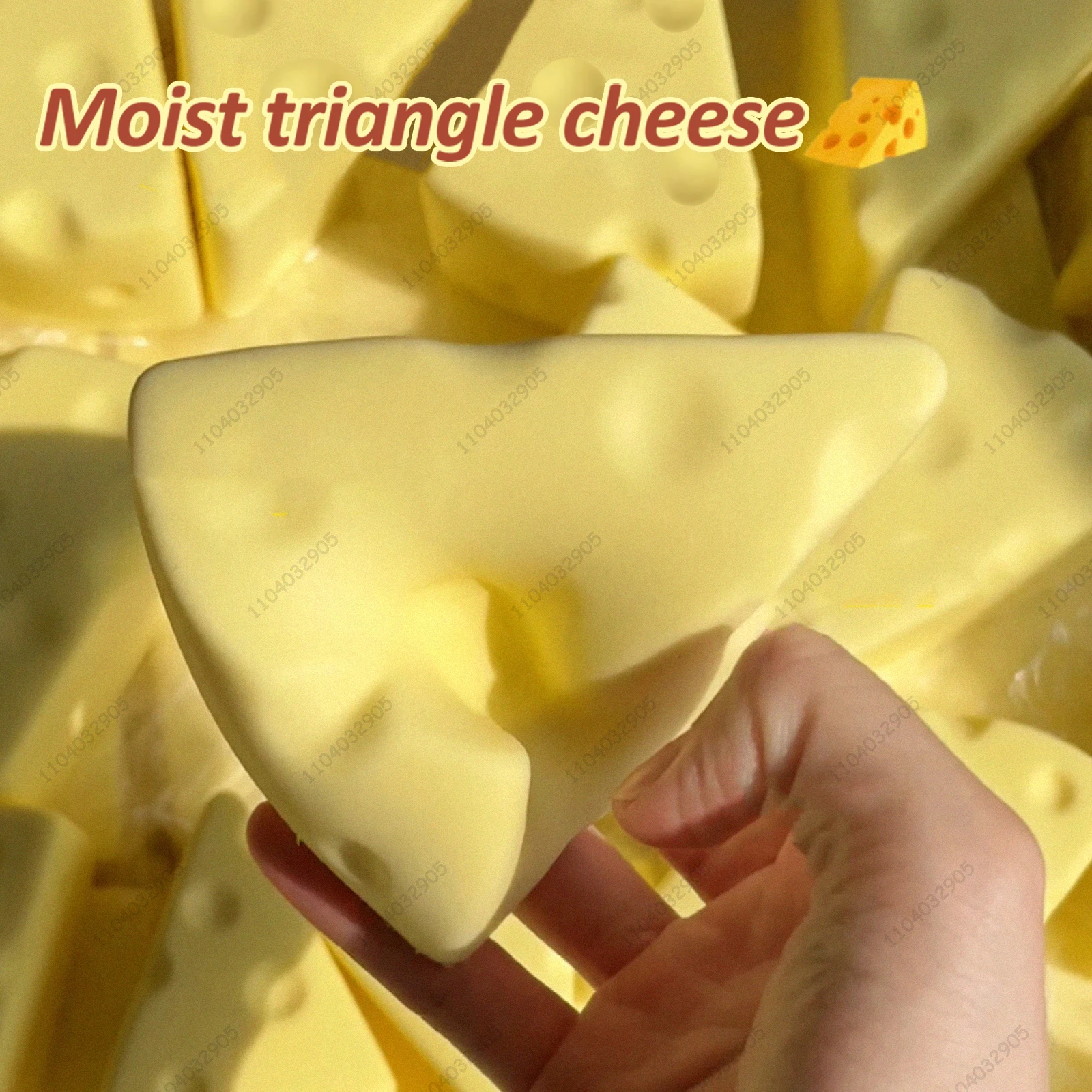 Queso grande de crecimiento lento, Cheddar blando, queso triangular amarillo, juguete para apretar de rebote lento, liberación de estrés, juguete de regalo para relajarse las manos