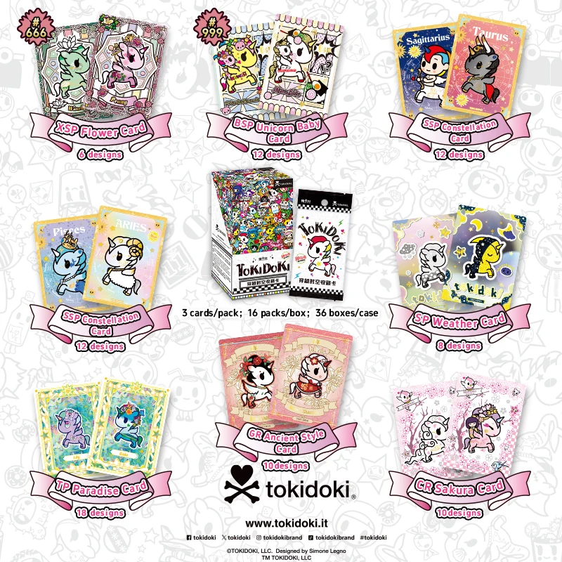 Card.Fun Official Tokidoki Collector Edition Card Game 16 Colorful Unicorn TCG Booster Pack Viral CCG Cards Birthday Gifts& Game