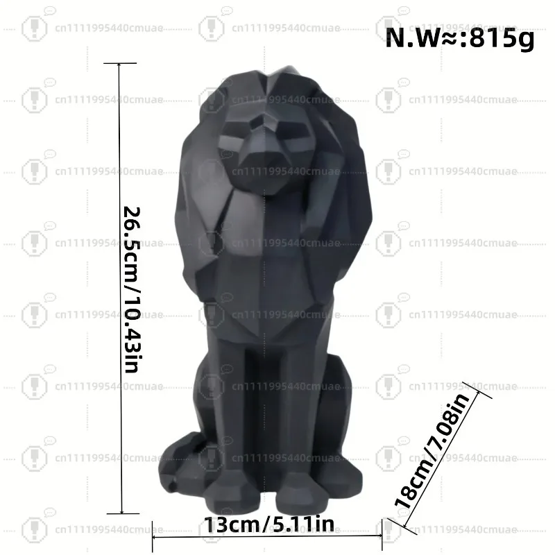 Nordic geometric lion ornament creative resin handicraft home living room office model room decoration gifts