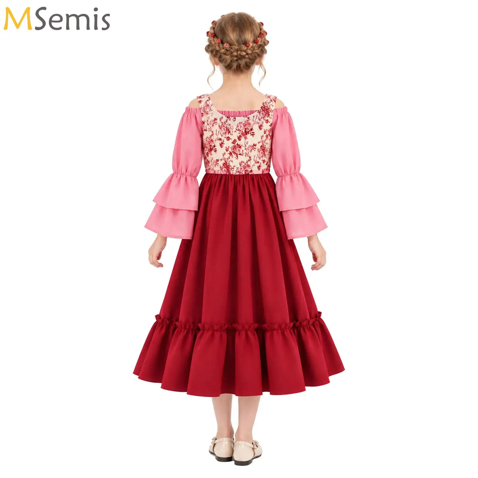 Novo Vestido de Halloween Medieval da Corte Real para Cosplay, Fantasia Retrô de Renascimento para Meninas, Traje de Performance para Festas Infantis
