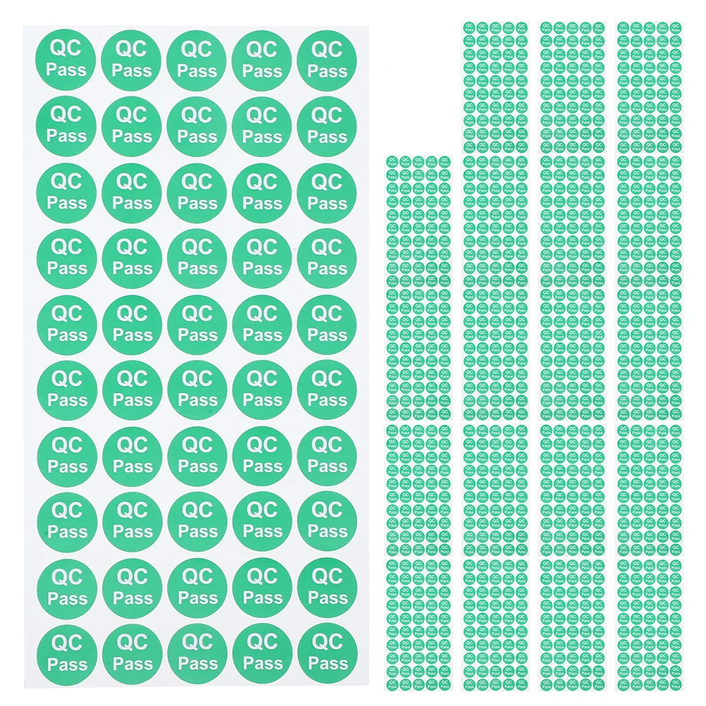 ملصقات تمرير Qc مستديرة 10 أوراق ملصقات لاصقة لإدارة المستودعات وضمان الجودة وتحديد دقيق واستخدام متعدد الاستخدامات #3