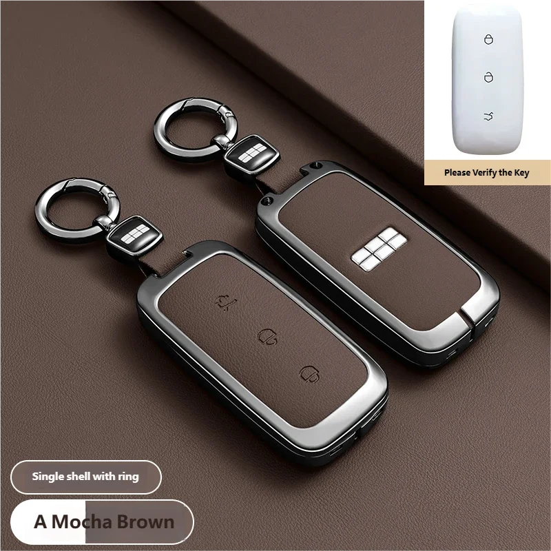 

Zinc Alloy Garnish Trim Cover For Geely EX5 Galaxy E5 Proton e.MAS 7 2025 2024 Car Remote Control Key Case Keychain Accessories