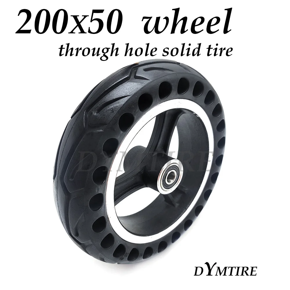 8 Inch 200x50 Solid Wheel Honeycomb Through-hole Tire for Folding Mini Electric Scooter Explosion-Proof Non-Pneumatic Tyre Parts