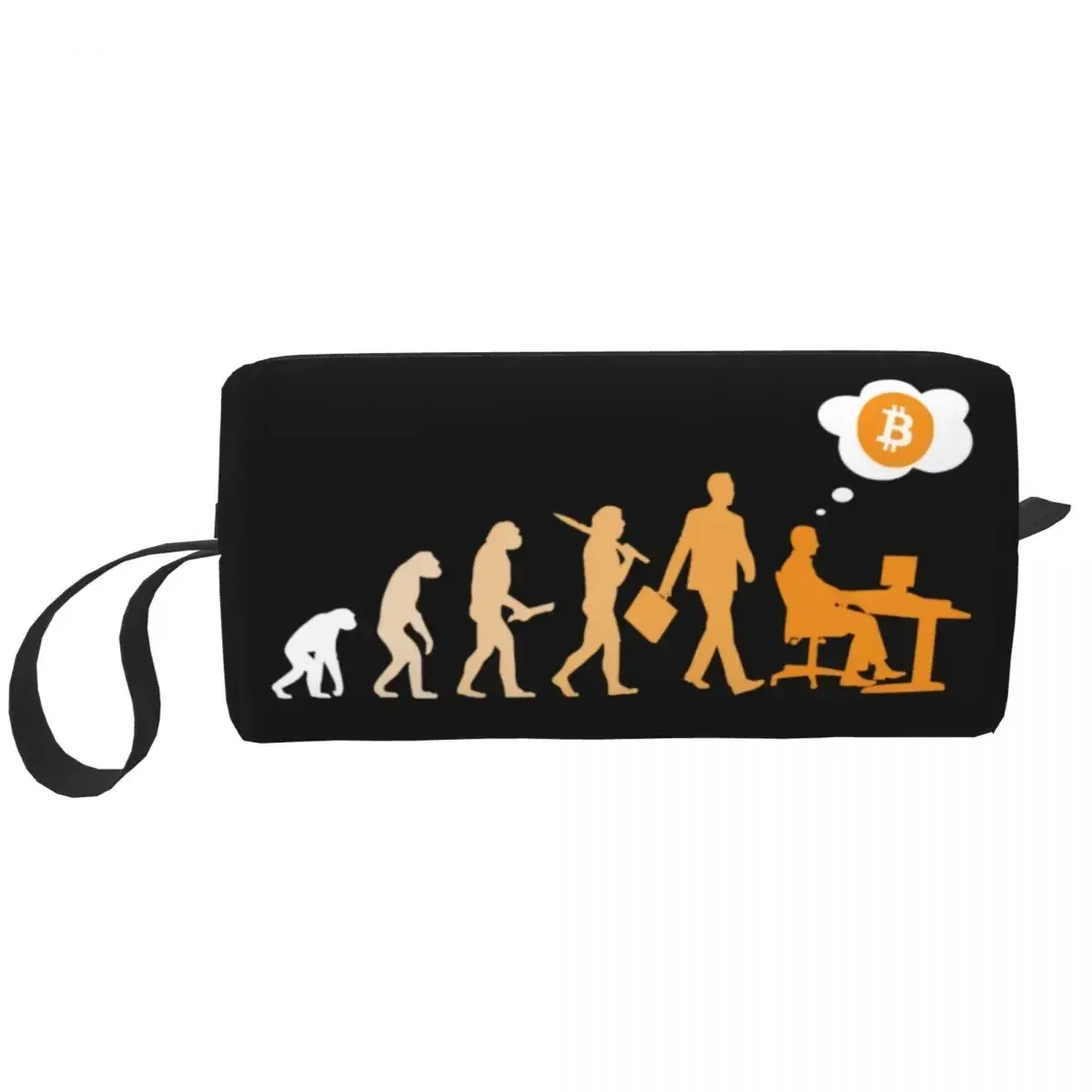 

Bitcoin Evolution Travel Cosmetic Bag for Women BTC Cryptocurrency Makeup Toiletry Organizer Ladies Beauty Storage Dopp Kit
