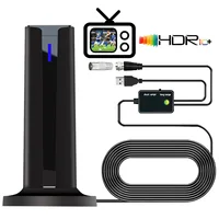 Antena digital 25DBI de 6000 millas para Smart TV interior con base 3M-Stick, 360 ° &Recepción de largo alcance 4k 1080p para canales locales