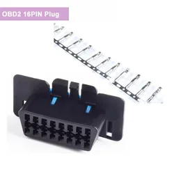 OBD2 16Pin Female Connector for Buick Chevrolet Female 16 Pin OBD Adapter and Shell Socket Car Diagnostic Plug Assemble Part