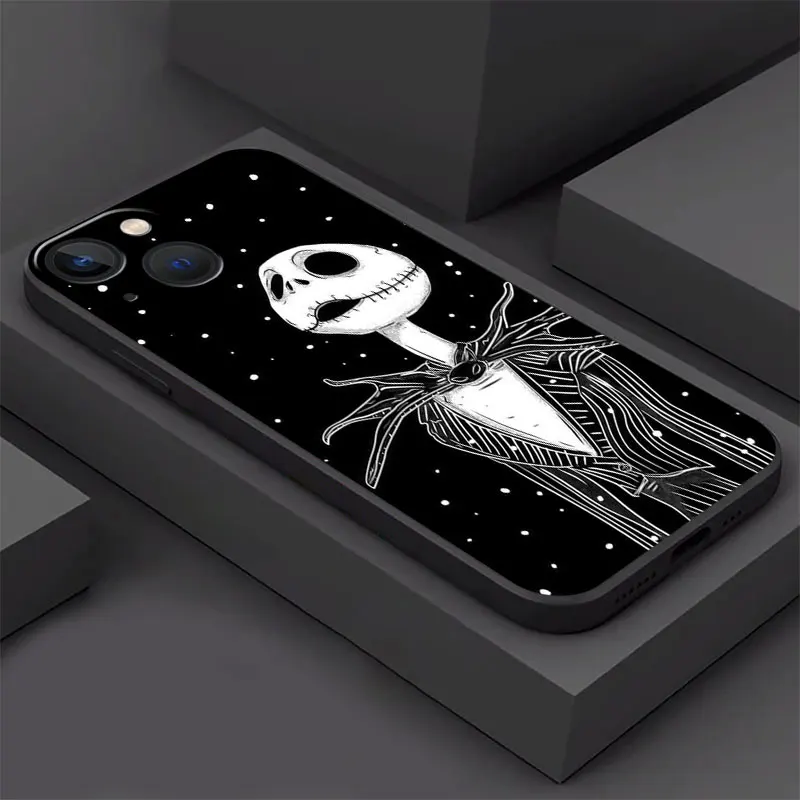 Funda For Apple iPhone 13 11 Pro Max 14 Plus 12 Mini Phone Case XR 7 8 X XS SE 6 6S 15 Soft Back Cover Disney Jack Skellington