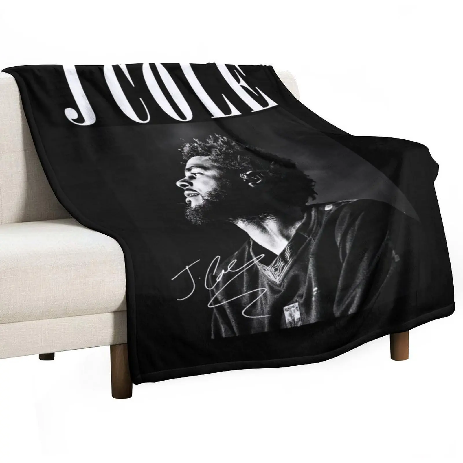 

J Cole Rapper Vintage Rap Music Throw Blanket For Decorative Sofa Soft Plaid Luxury Brand Comforter Blankets