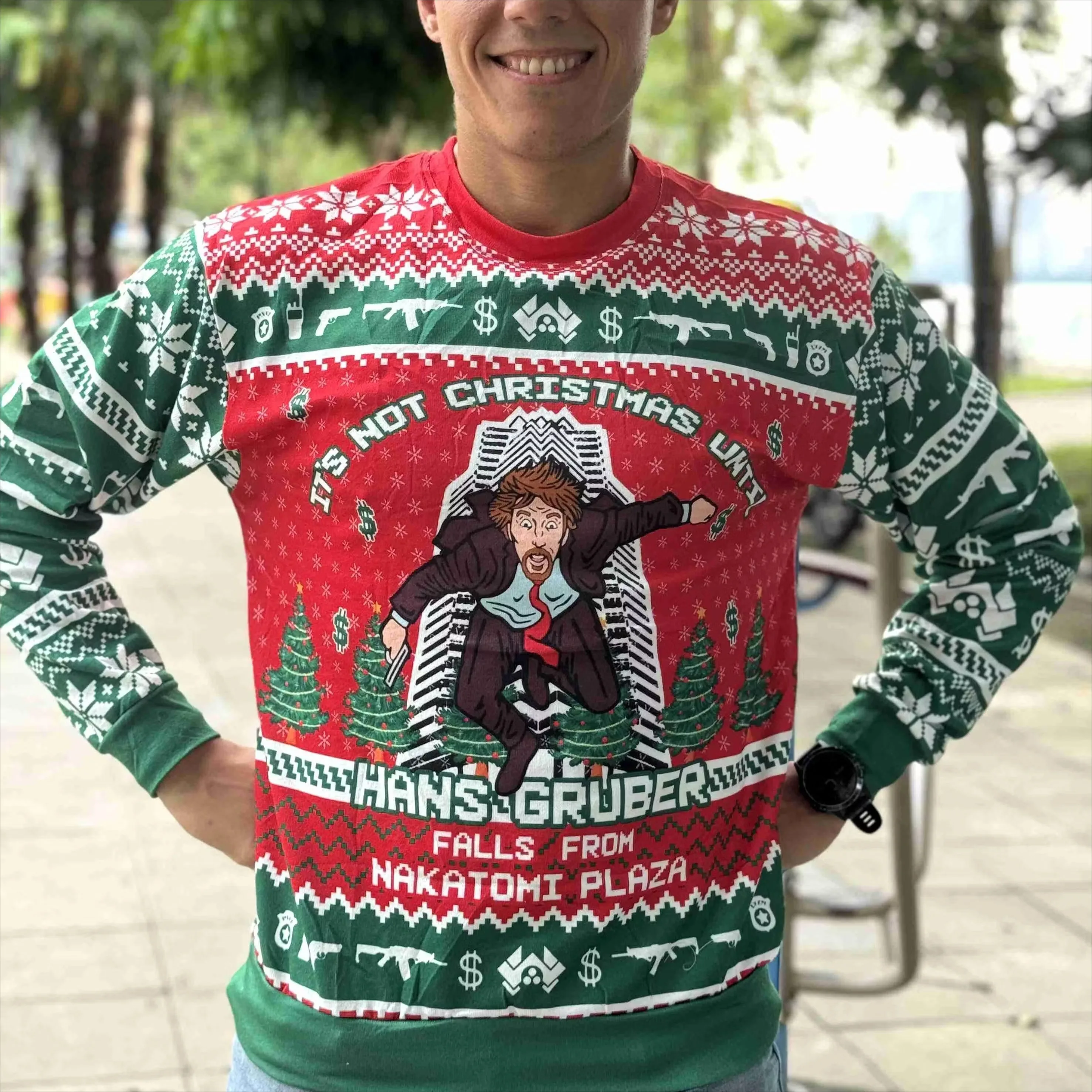 Hans Gruber Outono Nakatomi Plaza Die Hard Masculino Crewneck Feio Moletom de Natal Macio Confortável Elegante Loose-Fit Outono Inverno