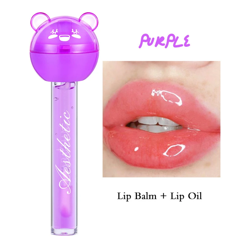 Explosivo Lip Oil Balm, Lollipop Lips, Hidratante e Melhorando, Cor Lip Gloss, Produtos de Beleza, 2 em 1, 2024