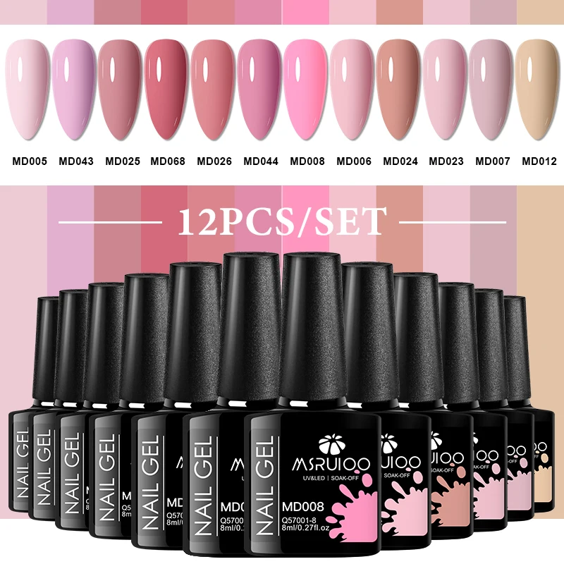 

12pcs Gel Nail Polish Set HEMA Free 8ml Semi Permanent Soak Off UV Gel Varnish Nail Art Decoration Summer Manicure Nail Supplies