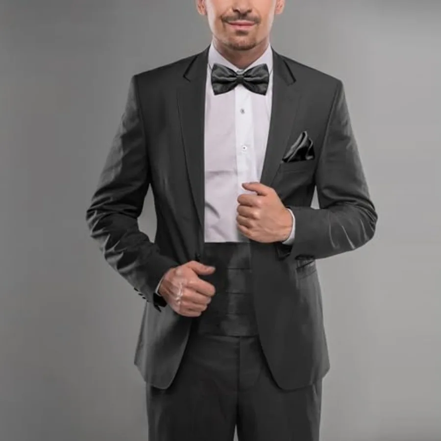 Black Men's Adjustable Cummerb - Bow Tie Pre Tied avis et prix
