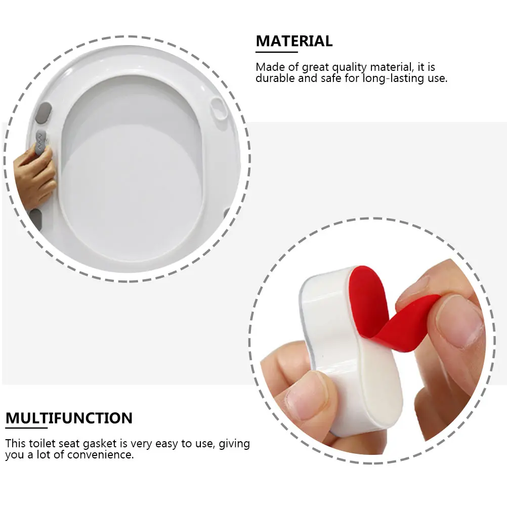 

4pcs Toilet Seat Gasket Antislip Self-Adhesive Bumpers Cushioning Pad Durable Soft Household Use Easy Installation for Home