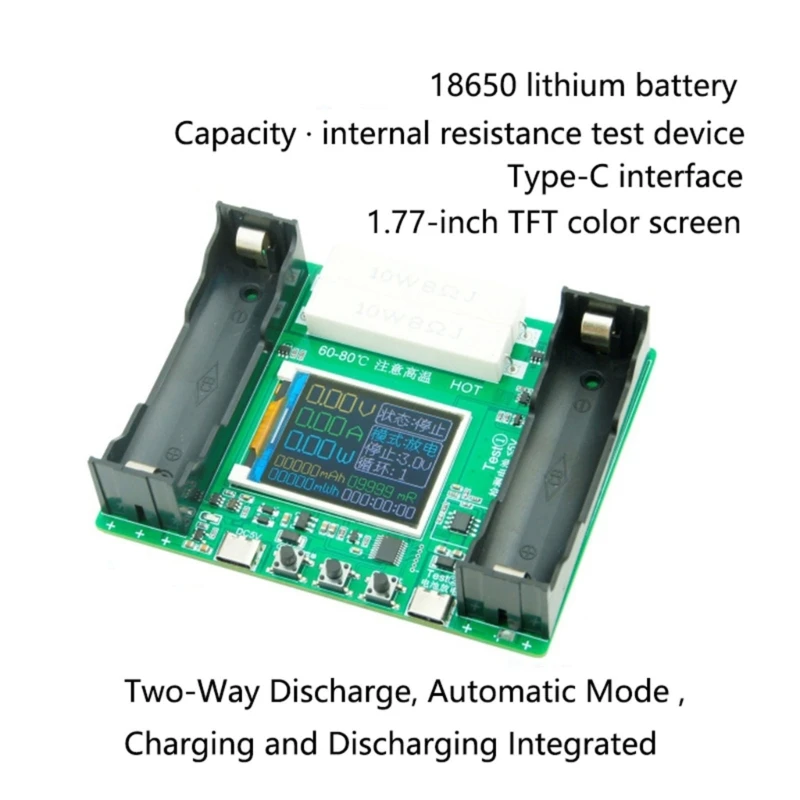 High-Precision Constant Current Electronic 18650 Battery Capacity Tester Module-MaH-mwH Measurement LCD Digital Display