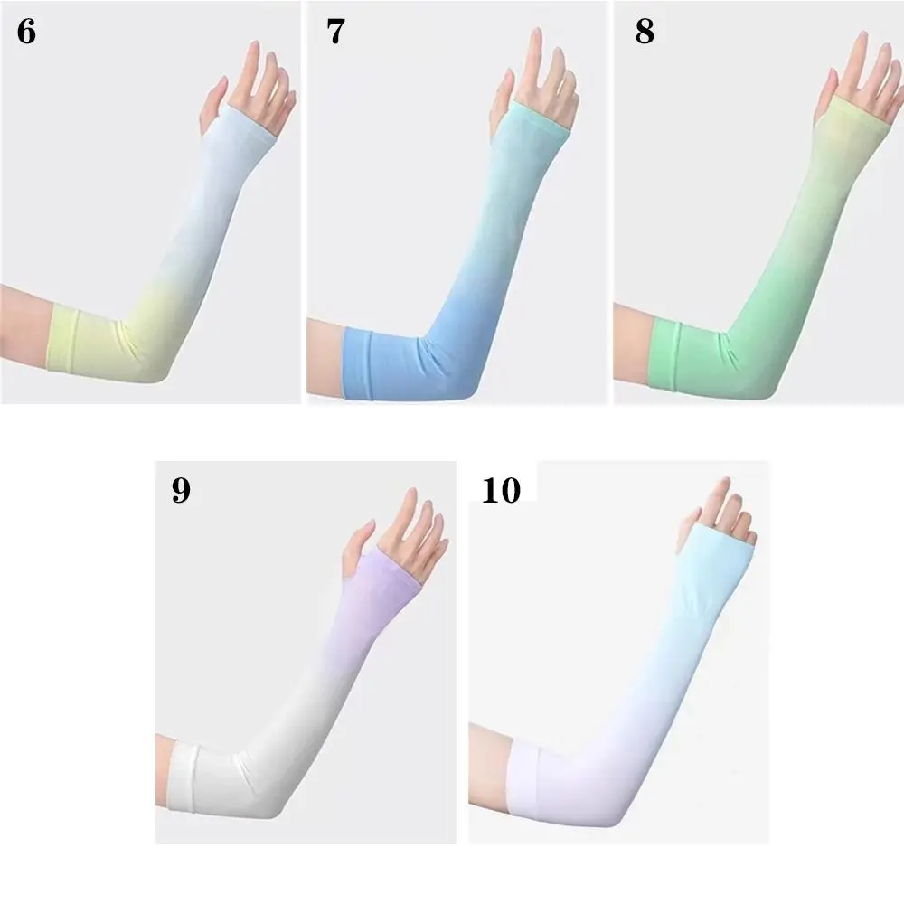 Outdoor Ice Silk Cool Sun Protection Anti-UV Elbow Cover Arm Sleeves