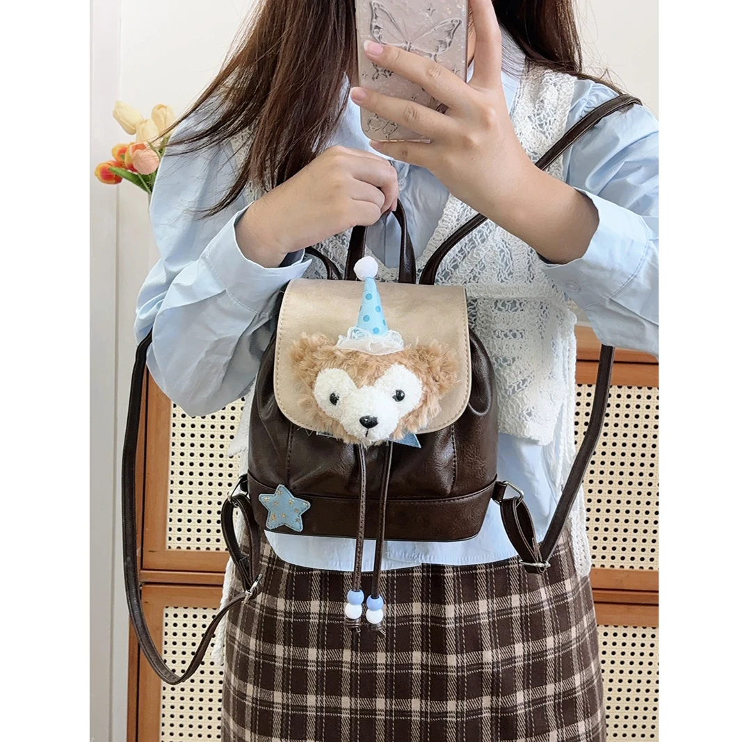 Cute Christmas Bear Plush Cartoon Backpack for Children Large Capacity JK Backpack Birthday Gift for Girl