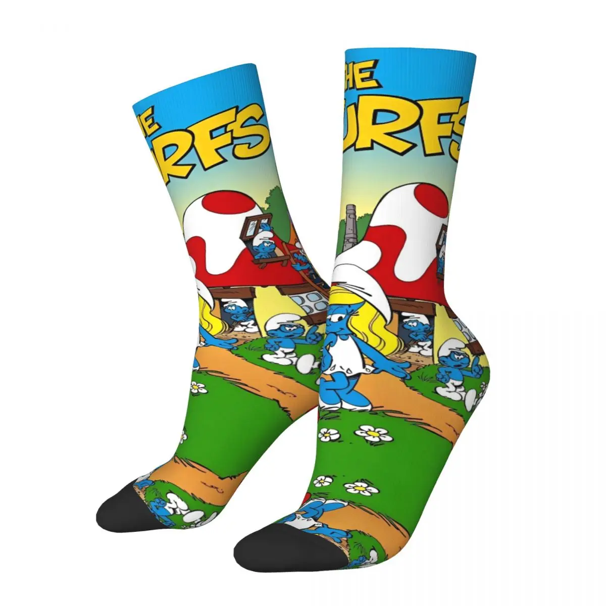 Casual Men Women Socks The S-Smurfs Cartoon Fans Anime Accessories Soft Sport Socks All Season