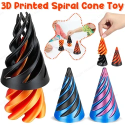 3D Printed Spiral Cone Toy Impossible Pyramid Passthrough Sculpture Pass Through Pyramid Fidget Toy Mini Vortex Thread Illusion