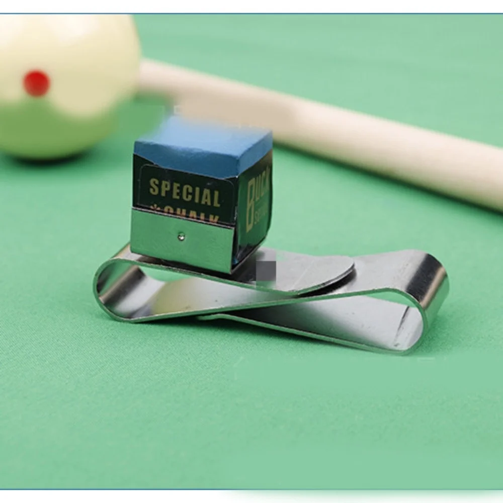 S Shape Magnetic Chocolate Clip Stainless Steel Portable Pool Cue Chalk Holder Silver Magnetic Snooker Cue Chalk Clamp