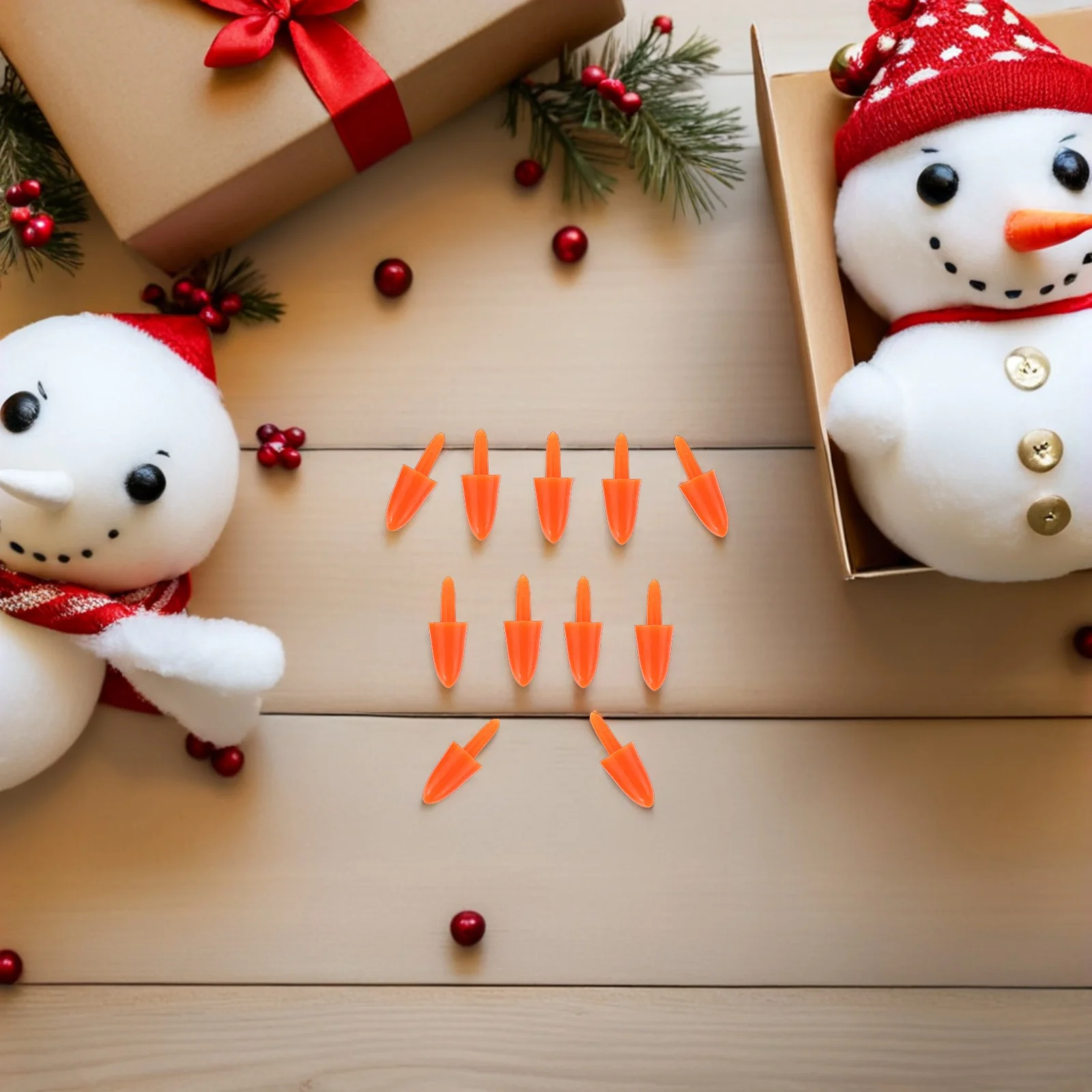 

400Pcs Snowman Face Parts Red Mini Plastic Nose for Christmas Craft Kits DIY Holiday Decorations Educational Art Activities