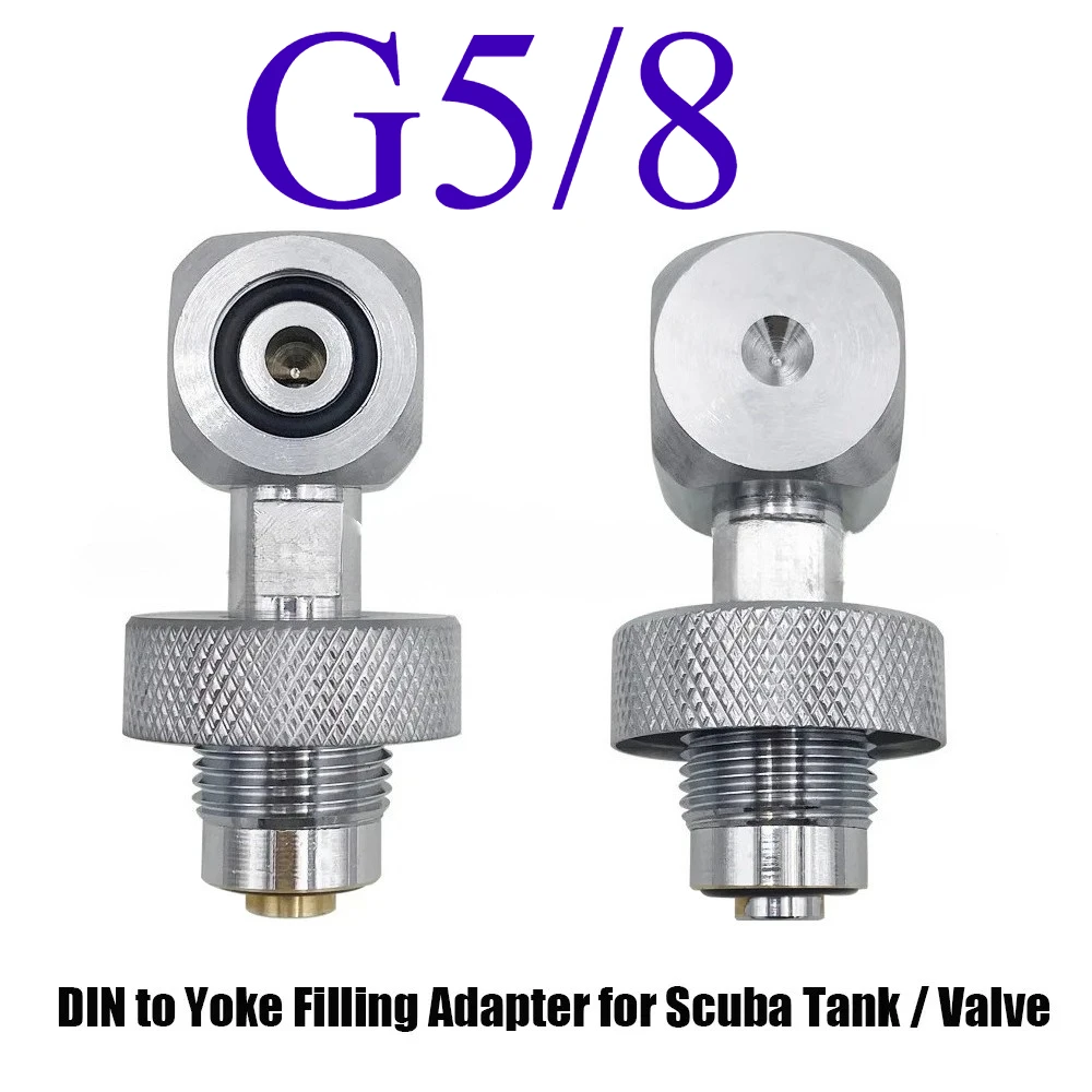 ‌DIN to York G5/8 Scuba Tank Valve Adapter - High Pressure Fitting for Diving Cylinder Refill & Paintball Air System
