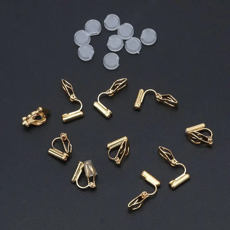 20x Clip-on Earring Converters with Comfort Earring Pad Turn Pierced Earrings into No-pierced Earrings for Daily Jewelry Y08E