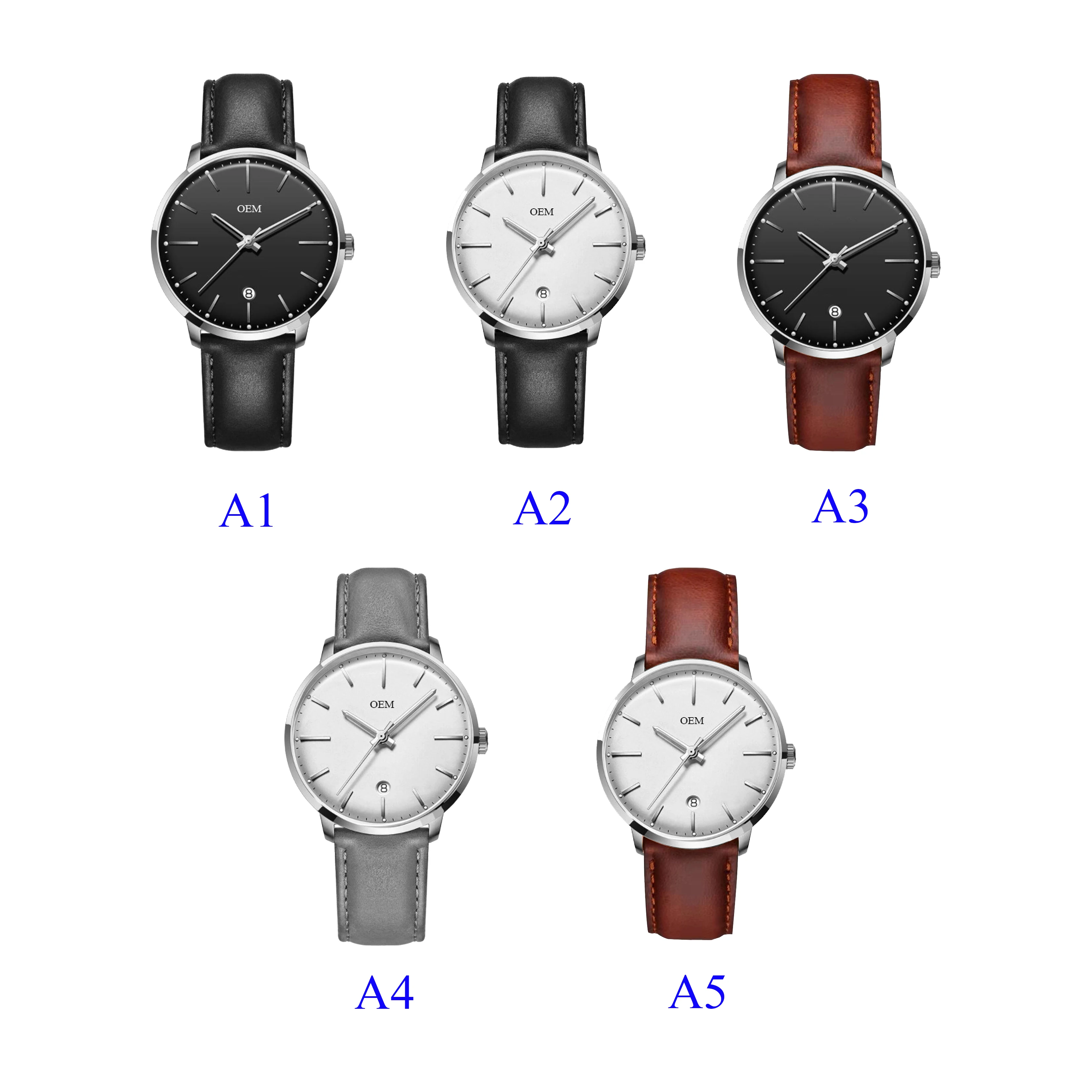 Convex Glass Men Wristwatch Date On Dial Customize Your Logo Brand Water Resistant 3ATM Quality Man Quartz Watches