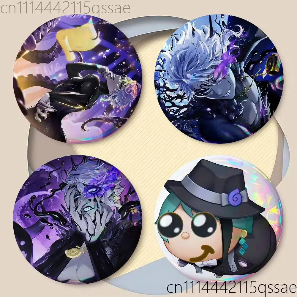 For Twisted Wonderland Floyd Leech 25mm 75mm 44mm 58mm 32m Coin Badges Personalized Handmade Round Brooches Pins Accessory