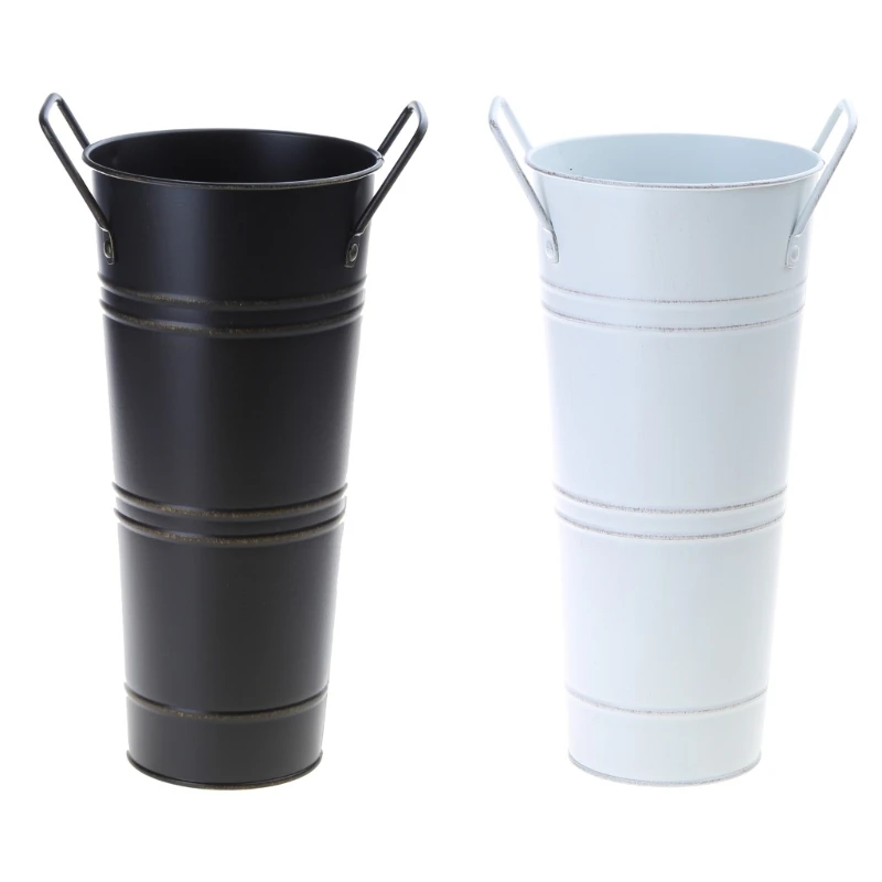Blumenaufbewahrungseimer aus Metall, Blumenständer, Halter, dekorative Vase, Blumentopfregal für Zuhause, Wohnzimmer, Büro,