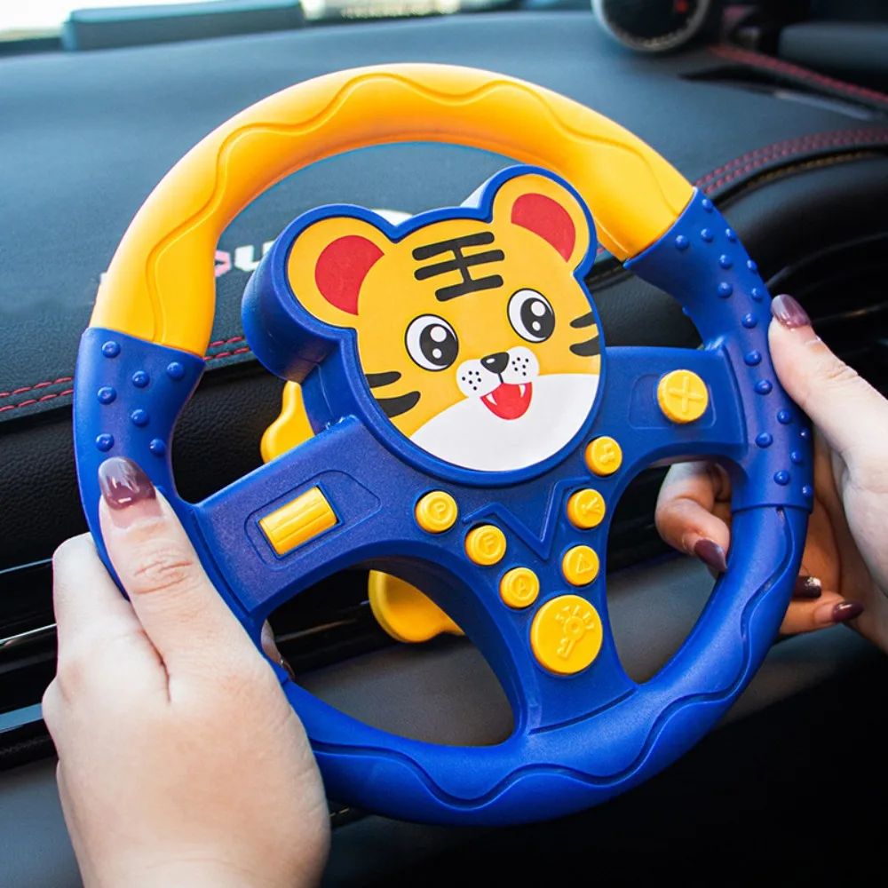 

360 ° Rotation Cartoon Copilot Steering Wheel Montessori Early Education Simulation Steering Wheel Toys Multi Functional