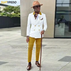 Fashion Slim Fit Suit For Men Wedding Party Groomsman Luxury Tuxedos Formal Banquet Custom Male Business Blazer Pants Set