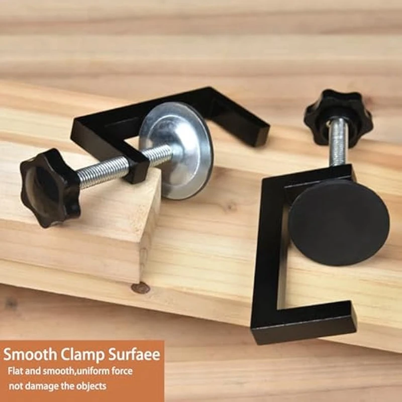 ABUL-6Pcs G Clamps For Woodworking Universal C-Clamp Small Desk Clamp Cabinet Face Frame With Stable Wide Jaw C Clamps
