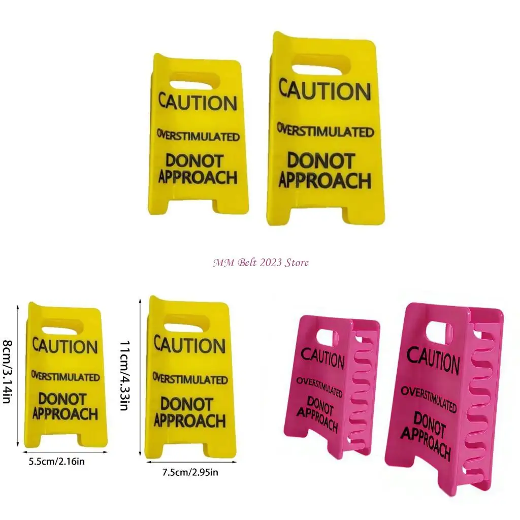 

49ME Overstimulated Caution Sign Hair Claw Clip Hair Accessory Fine Hair Gripper 2PC