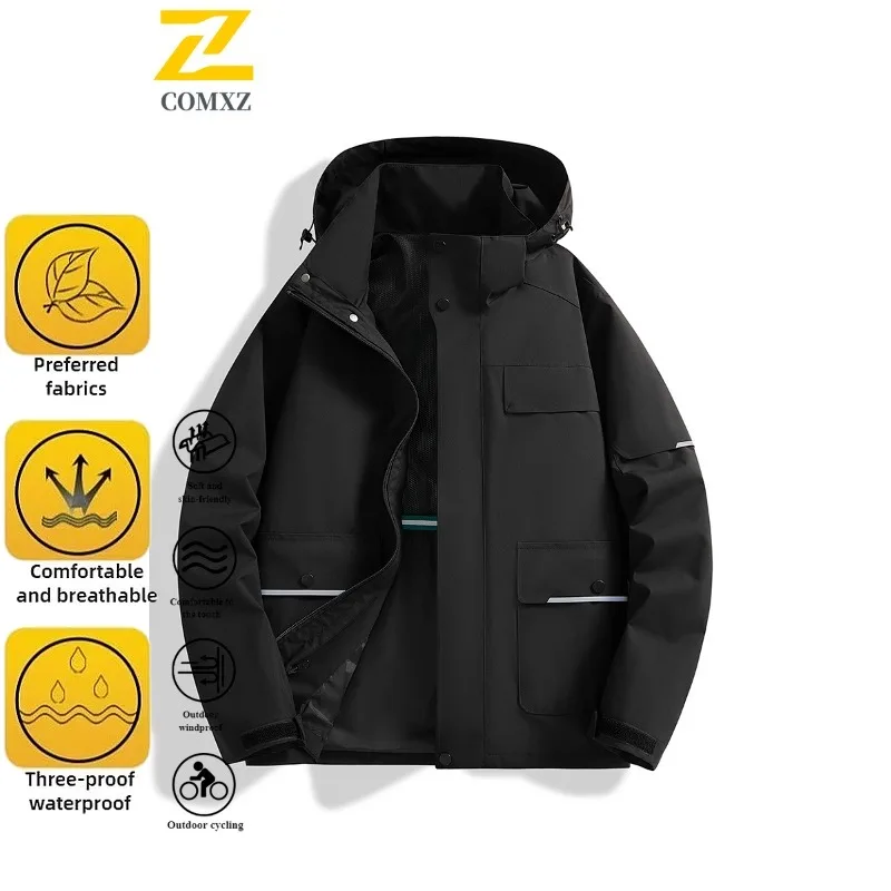 ربيع الخريف الجبل نمط سترة واقية مقاومة للماء زوجين حجم كبير معطف المشي لمسافات طويلة في الهواء الطلق تنفس خفيفة الوزن الرحلات #3