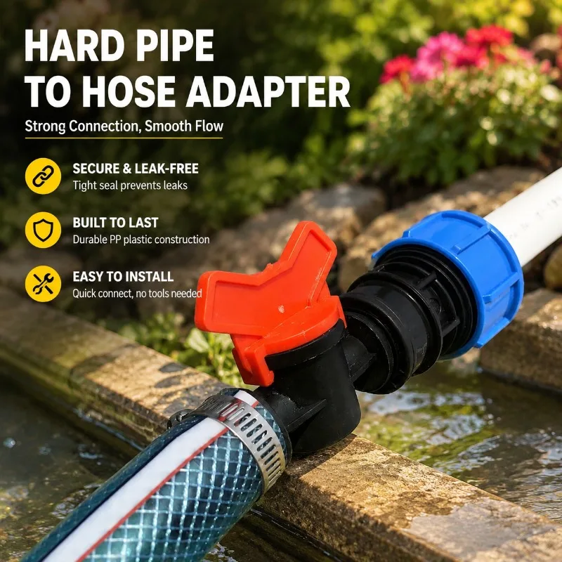 

Plastic Ball Valve Quick Connector Hard Soft Pipe Adapter Fittings Garden Irrigation Water Flow Shut Off Switch Hose
