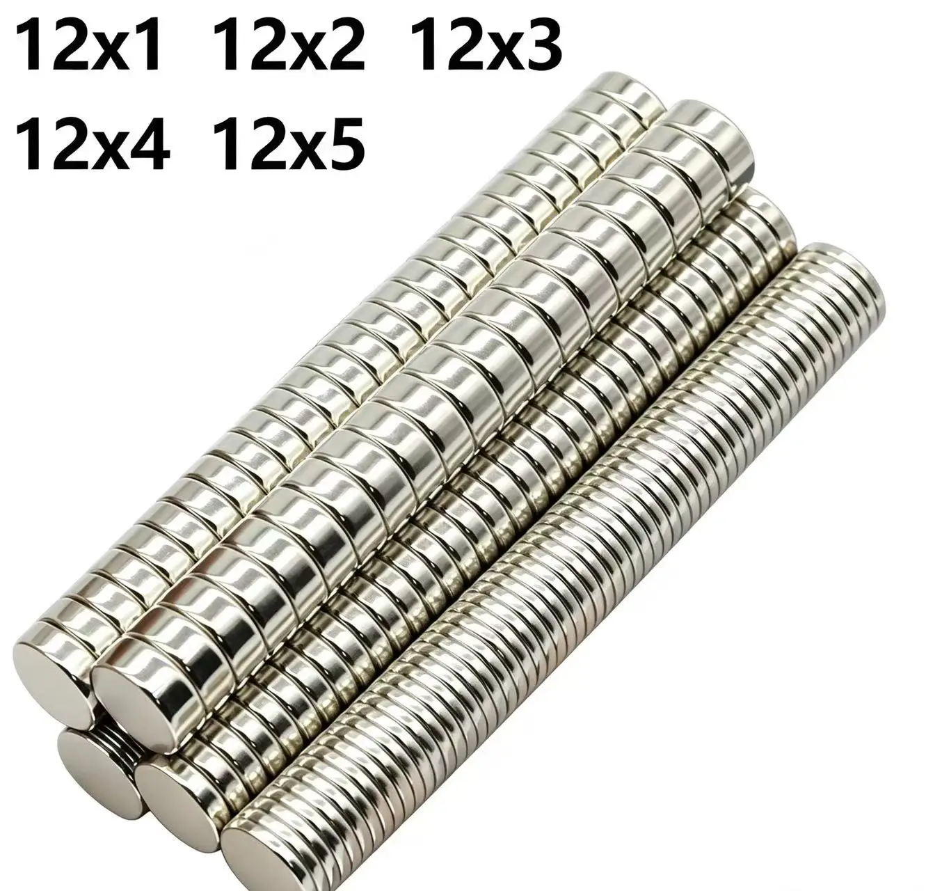 Super Strong Neodymium Magnet N35 NdfeB Permanent Magnetic imanes Round Powerful Magnets Refrigerator 12x1 12x2 12x3 12x4 12x5mm